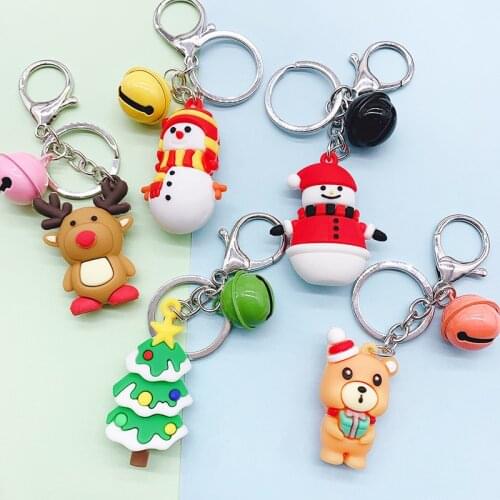 Merry Christmas Navidad Christmas Decoration Santa Claus Elk Snowman Keychain New Year Decoration 2021 Children Gift Xmas Noel