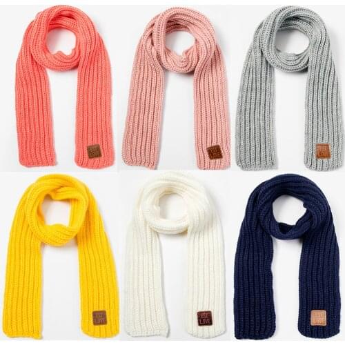 High Quality Children Scarf 100% Cotton Thick Warm Solid Boy Girl Autumn Winter Baby Scarf Lovely Gift For Kids 1-7Y