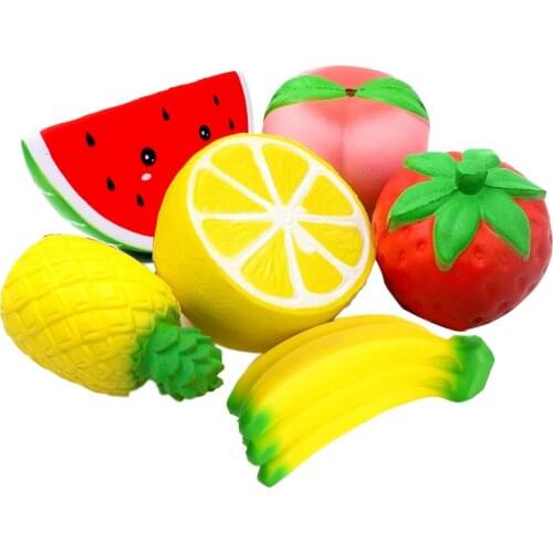 Avocado Squishy Fruit Package Peach Watermelon Banana Cake Squishies Slow Rising Scented Squeeze Toy Educational Toys For Baby