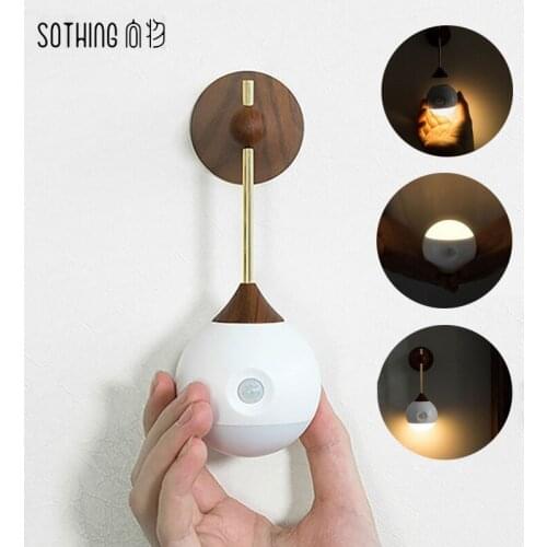 Sothing Night Light Smart Sensor Portable Infrared Induction USB Charging Removable Lamp USB Charging Smart Home Lamps