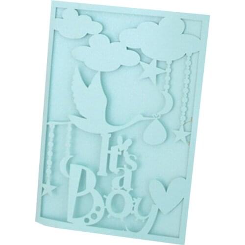 High quality Its a boy laser cut birthday invitation wedding invitation card