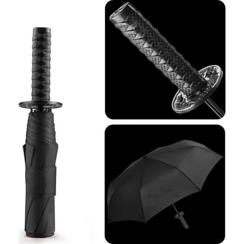 Japanese Folding Mens Umbrella Rain Women Samurai Sword Knife Umbrella Windproof Creative Female Male Car Large Parasol