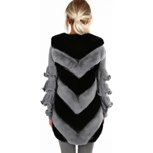 Women Faux Fur Vest Coat 2020 Winter New faux Rabbit Fur Waistcoat Jacket Faux Fur Vest Soft outwear