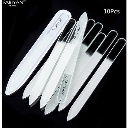 2/10Pcs Clear Glass Nail File Buffing Grit Sanding Polishing Grinding Manicure Nail Art Tools Set