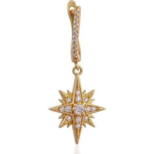 2018 new Christmas gift design jewelry star starbust charm cz sparking star dangle lovely charm women fashion earring star shape