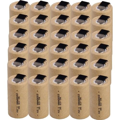 30 pcs a set SC battery 1.2v 2200mah nicd batteries for power tools for electric screwdrivers for drills -color random