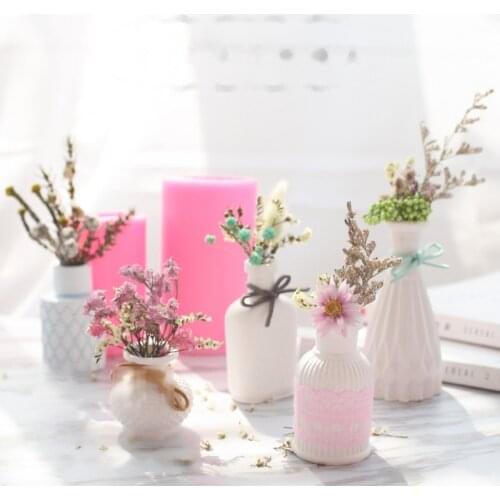 3D Flower Vase Silicone Mold Flower Urn Pot Chocolate Plaster Candle Soap Resin Cement Concrete Resin Casting Mold Tool
