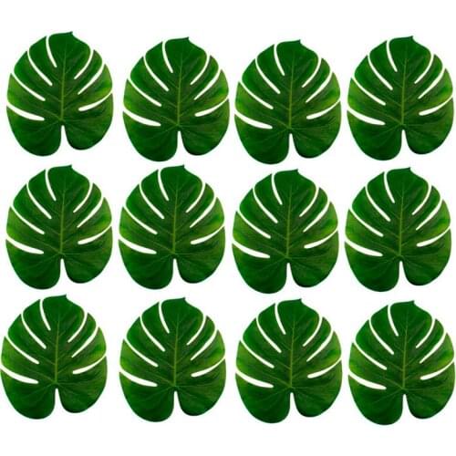 48pcs Artificial Tropical Palm Leaves Simulation Leaf For Hawaiian Party Jungle Beach Theme Party Decor35x29cm&20x18cm&15x11.5cm