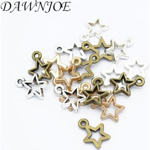 DAWNJOE 50 pcs/lot DIY Charm jewelry Accessories Star 14*11 mm production Making key chain pendant jewelry Finding