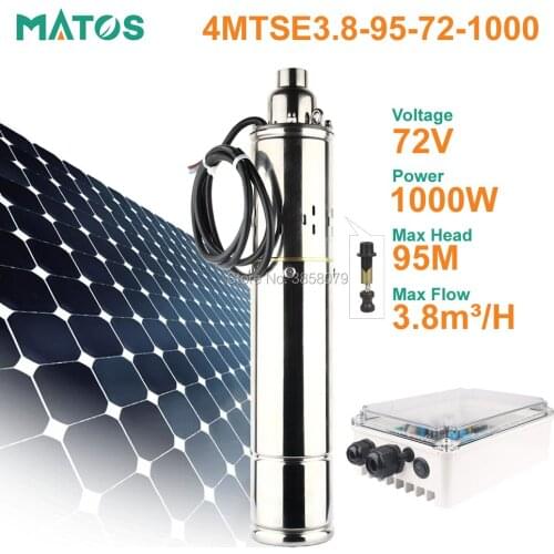 72v dc brushless stainless steel deep well screw solar powered submersible irrigation water pump machine with MPPT controller