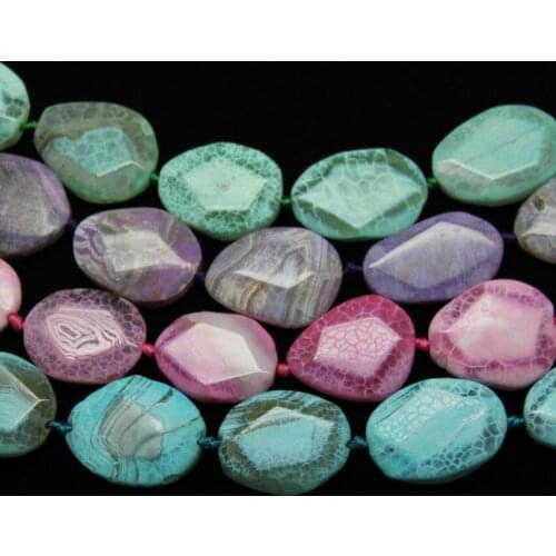 9PCS/Strand,Polished Cuts Natural Mixed Colors Dragon Veins Achate Beads,Large Freeform Oval Slab Slice Loose Pendants Jewelry