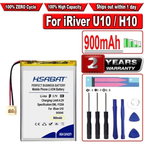 HSABAT 900mAh Battery for iRiver U10 / H10 JR MP3 and MP3 043040