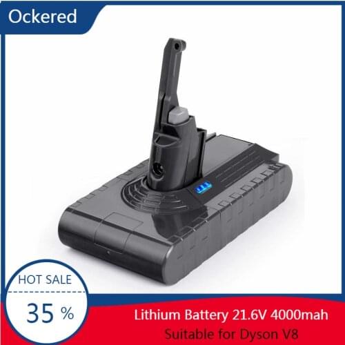 Ockered 4000mAh 21.6V Battery For Dyson V8 Battery Absolute Animal Fluffy Li-ion SV10 Vacuum Cleaner Rechargeable Battery 4.0A