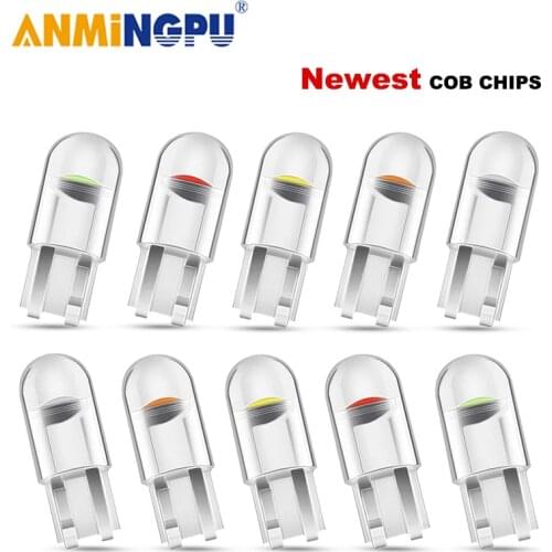 ANMINGPU 10X/20X Signal Lamp Led W5W T10 Bulbs COBSMD W5W Led 194 501 Auto Wedge Door Light Instrument Lamp License Plate Light