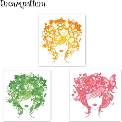 Autumn girl cross stitch kit flowers 18ct 14ct 11ct cotton silk thread white fabric embroidery DIY handmade needlework