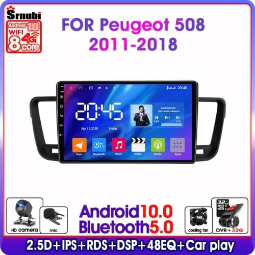 S11-Android 10.0 RDS DSP IPS 48EQ Car Radio Multimedia Video Player For Peugeot 508 2011-2018 2din 6G+128G 4G Mirror Connection
