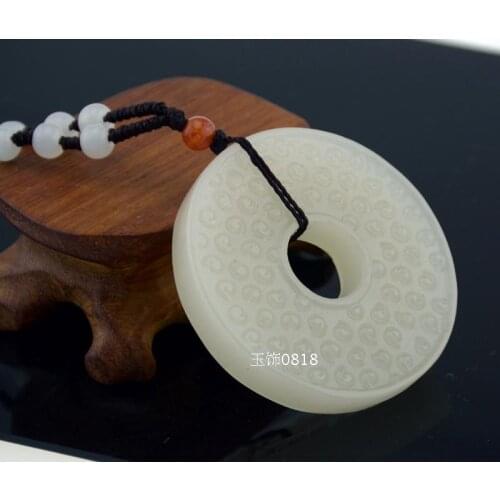 White jade mens and womens Heshi Biyu brand safety clasp Pendant
