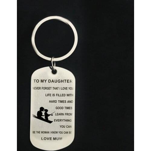 CAXYBB Dog Tag Love That My daughter Father / daughter Father Mother of a Birthday Son keyring Metal Military keychain gift