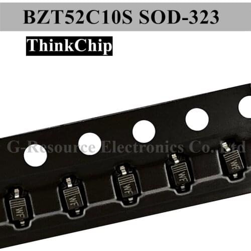 100pcs) BZT52C10S SOD-323 SMD 0805 Voltage Stabilized Diode 10V (Marking WF)