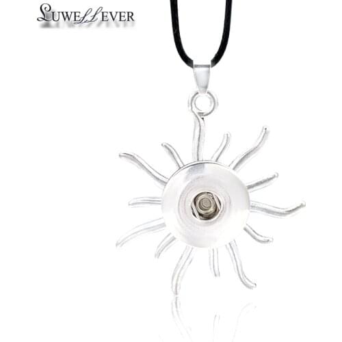 Hot Interchangeable Flower Round Ginger Necklace 013 Fit 18mm Snap Button Pendant Necklace Charm Jewelry For Women Gift
