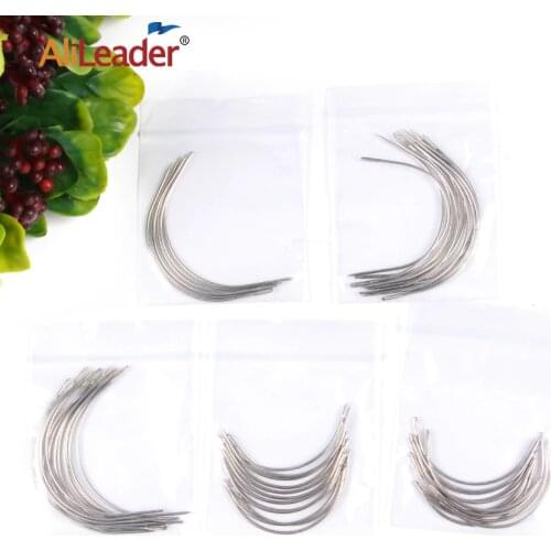 Alileader Wholesale Curved Needle For Hair Weaving Cap Wigs Needles For Hair Extension 12Pcs/Pack 6Cm/9Cm C-Type Needles Tools