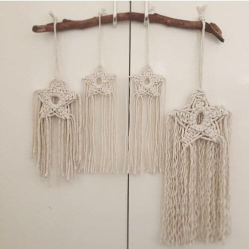 Macrame Wall Art Handmade Cotton star braided Wall Hanging Tapestry Bohemia woven wall tapestries, boho home decor
