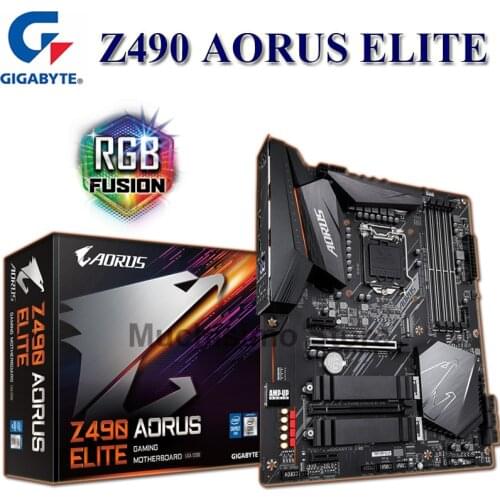 PCI-E 4.0 Gigabyte Z490 AORUS ELITE Motherboard LGA 1200 DDR4 128GB SATA III Desktop Z490 Placa-Mãe 1200 10th-Generation Core