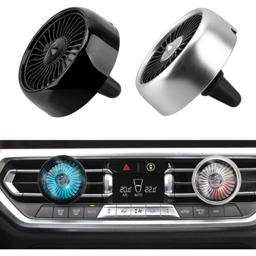 Multi-function Car Electric Fan USB Mini Fan Car Air Cooler Fan With Colourful LED for Air Outlet Center Console