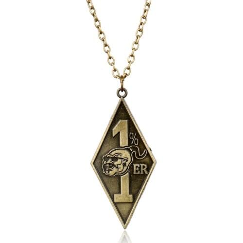 MOCHUN Mans Hip Hop Party Jewelry Bandidos Motorcycle Club Necklace 1%er Pendants Necklaces for Mens Choker Necklace
