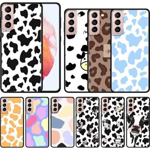 Funny Cow Print Phone Case For Samsung Galaxy SS20 S21 FE Ultra S10 Lite S9 S8 Plus S10E S7 Edge Soft Silicone Coque