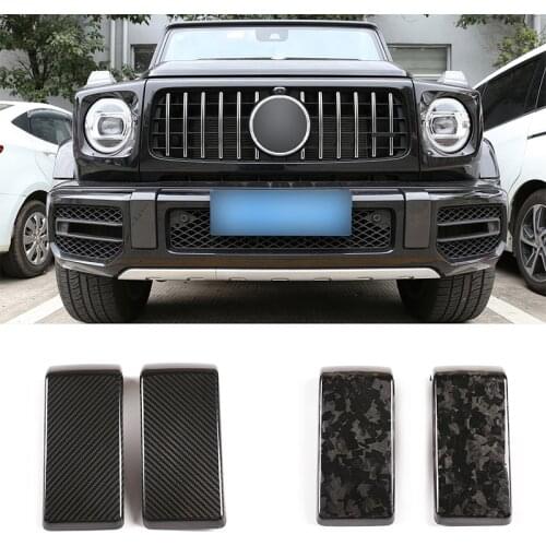 Real Carbon Fiber Car Exterior Front Bumper Decoration Sticker For Mercedes Benz G class G63 2019-2020 Car Accessories