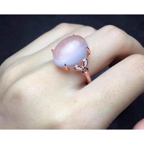 Natural And Real Rose Quartz luxury ring gemstone 925 sterling silver Ring