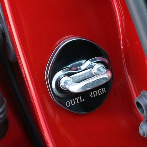 Stainless steel Car Accessories door lock buckle protector cover trim sticker For Mitsubishi Outlander 2013-2018 car styling