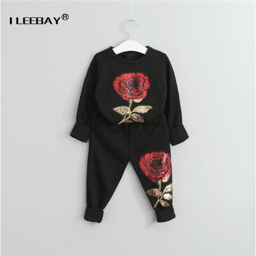 2018 New Autumn Girls Clothing Sets Infant Girls Back To School Floral Embroidered Suit Shirt+Pants Kids Girls Boutique Outfit