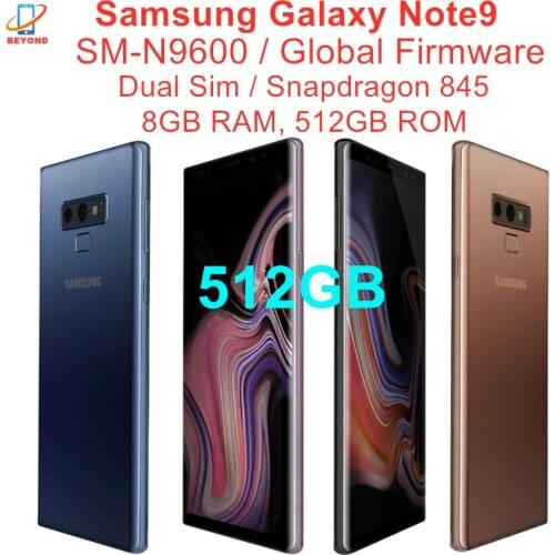 Samsung Galaxy Note9 Note 9 Dual Sim N9600 512GB ROM 8GB RAM LTE Octa Core 6.4" NFC Original Unlocked Snapdragon 845 Cell Phone