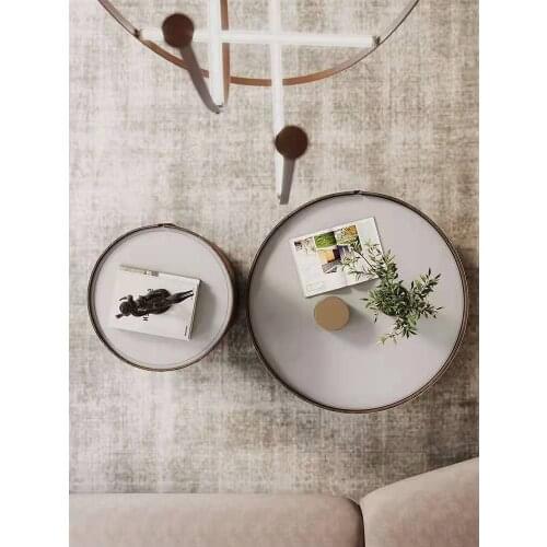 Modern Simple Saddle Leather Tea Table Set
