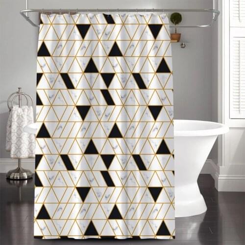Polyester Waterproof Bathroom Shower Curatins Simple Abstract Geometric Pattern Nordic Room Curtains Decoration cortinados T307