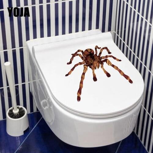 YOJA 22.7X18.9CM Funny Animal Simulated Big Spider Wall Decal Toilet Sticker Living Room Home Decor T5-1214