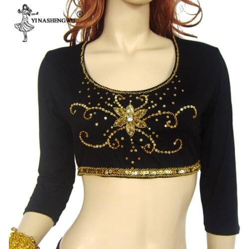 Newest Women Fashion Belly Dance Tops Bra Sequin Sexy Tight Belly Dance Costume Belly Dance Practice Clothes Top Dancewear Top