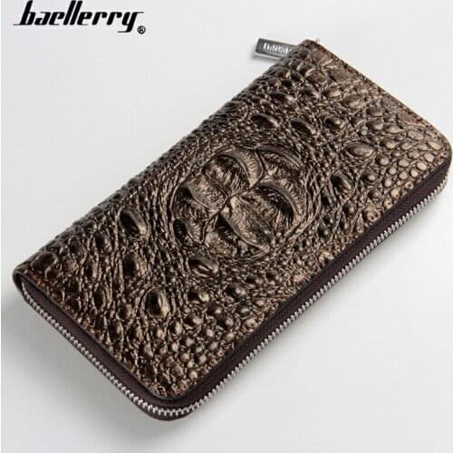 Baellerry Large Capacity Alligator Long Wallet Crocodilian Claw Money PU Leather Purse Male Pocket Pochette Clutch Card Holder