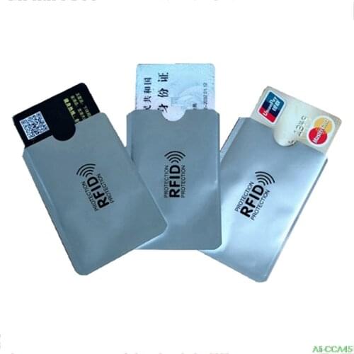 1pc/ 10pcs Aluminum Foil Anti-degaussing Card Cover RFID Shielding Bag NFC Credit Card Anti-theft Brush ID Card Protector