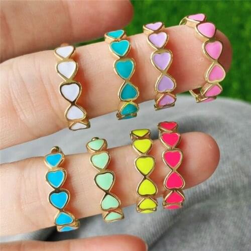 10pcs/lot Hot!!! Colorful enamel ring, plated heart shape enamel jewelry,new design women’s love rings wholesale
