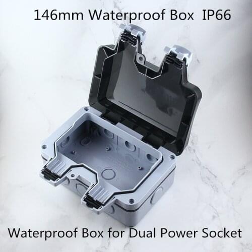 146mm Splash-proof box for socketOutdoor Wall Switch Socket IP66 Weather&Dust Proof Power Outlet EU Standard