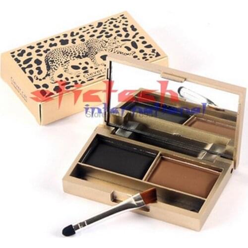 By ems or dhl 200pcs Eye Brow Makeup Eye Shadow Eyebrow Powder Palette with Oblique Head + Spiral Brush Shade for Eyebrow