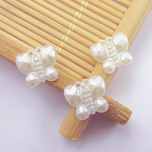 9*10mm 1000pcs Ivory Color butterfly Shape ABS imitation pearl Flatback Beads Scrapbook For DIY Party Decoration