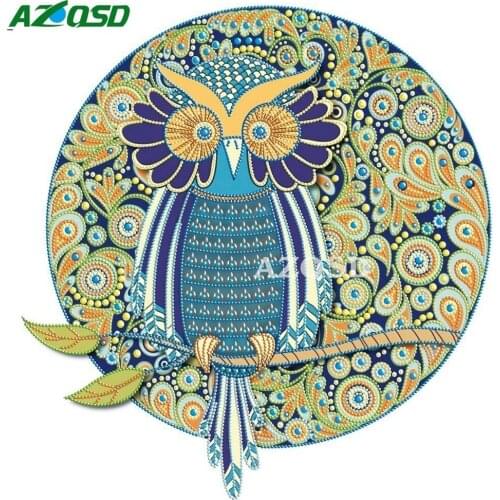 AZQSD Diamond Painting Animal Picture Of Rhinestones Special Shaped Mosaic Craft Diamond Embroidery Owl 44x44cm