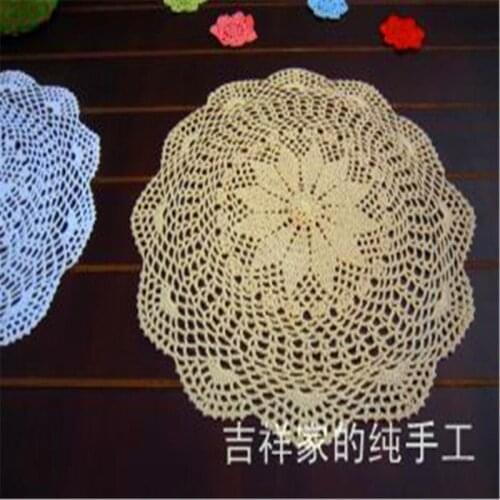 Free shipping 40cm 5pic/lotround cotton lace doilies as innovative item for home decoration placemat heat insulation pad coaster