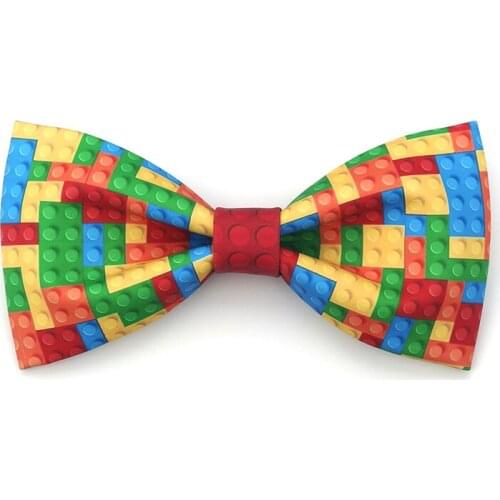 Free shipping new casual fashion MENS male building blocks Stamp bow tie dress married British men women wedding groom party