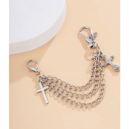 2pcs Personality Fashion Three-dimensional Cross Chain Shoes Chain Retro Creative Wild Foot Chain Shoes