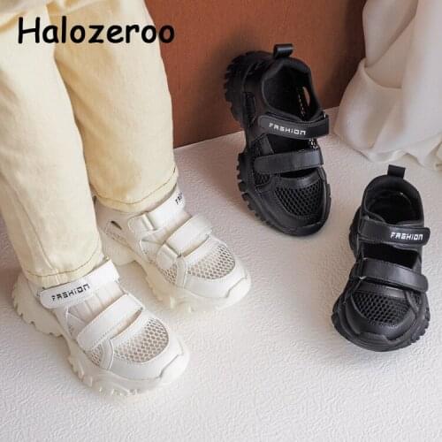 New Spring Kids Sport Sneakers Baby Boys Mesh Brand Shoes Children Black Casual Sneakers Girls Fashion Chunky Sneakers Trainers